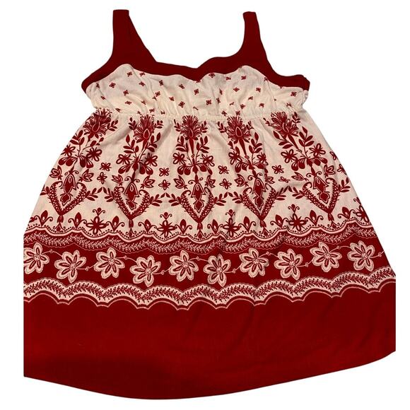 Faded Glory Ladies Tank Top Stretch White/Red Size L 12/14 - Picture 1 of 5